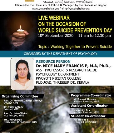 Webinar on Suicide Prevention Day